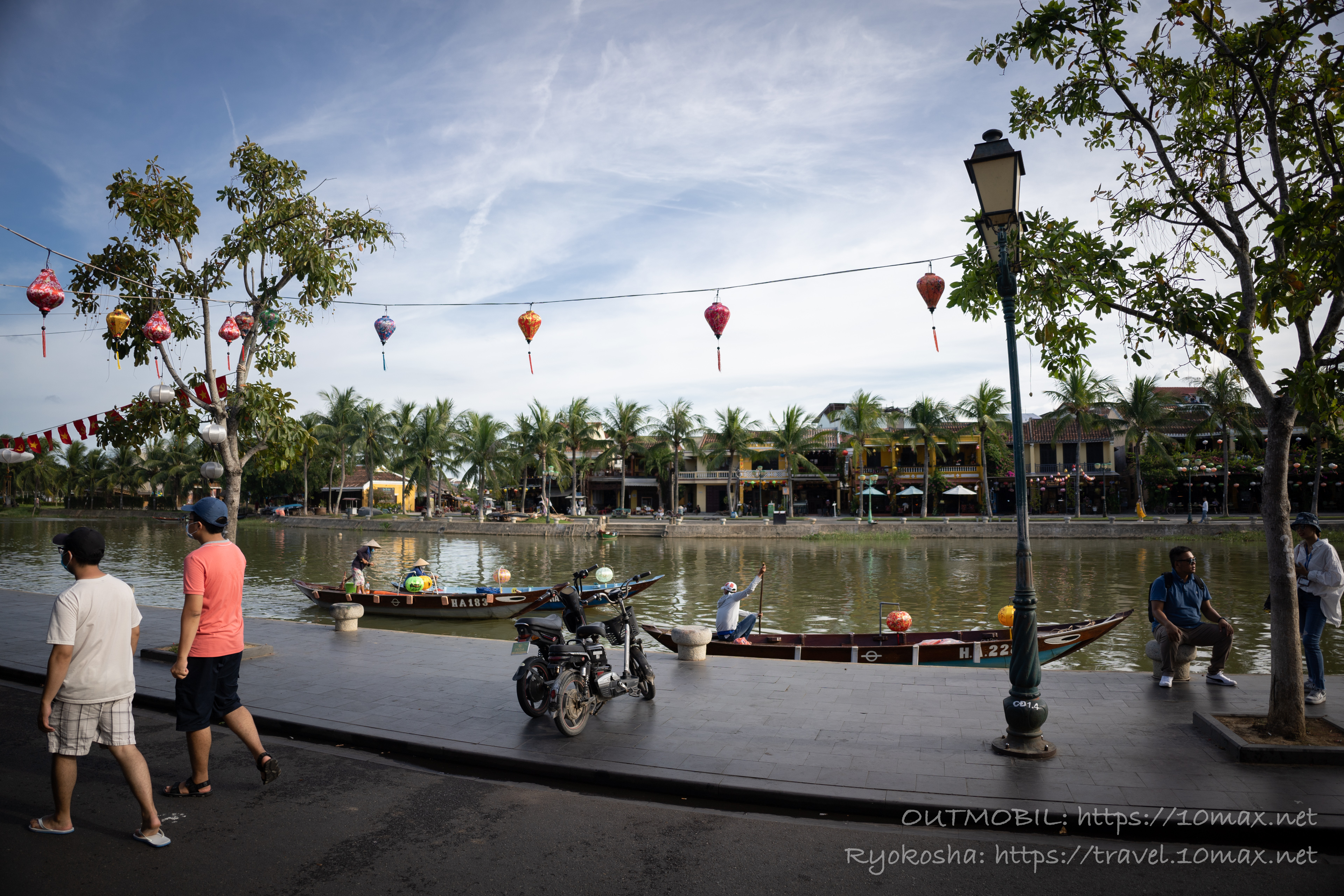 ホイアン　トゥボン川　ボート　町並み　旧市街　ベトナム