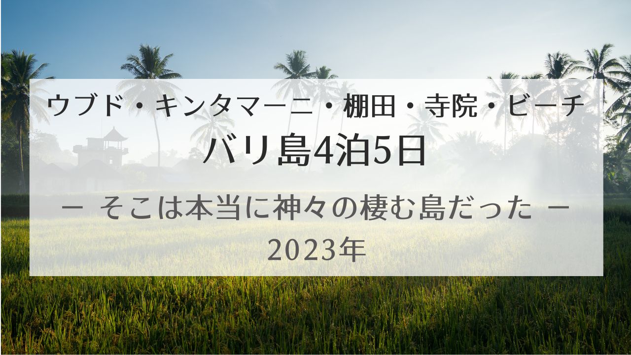 バリ島子連れ4泊5日【神々の棲む島】(2023年)
