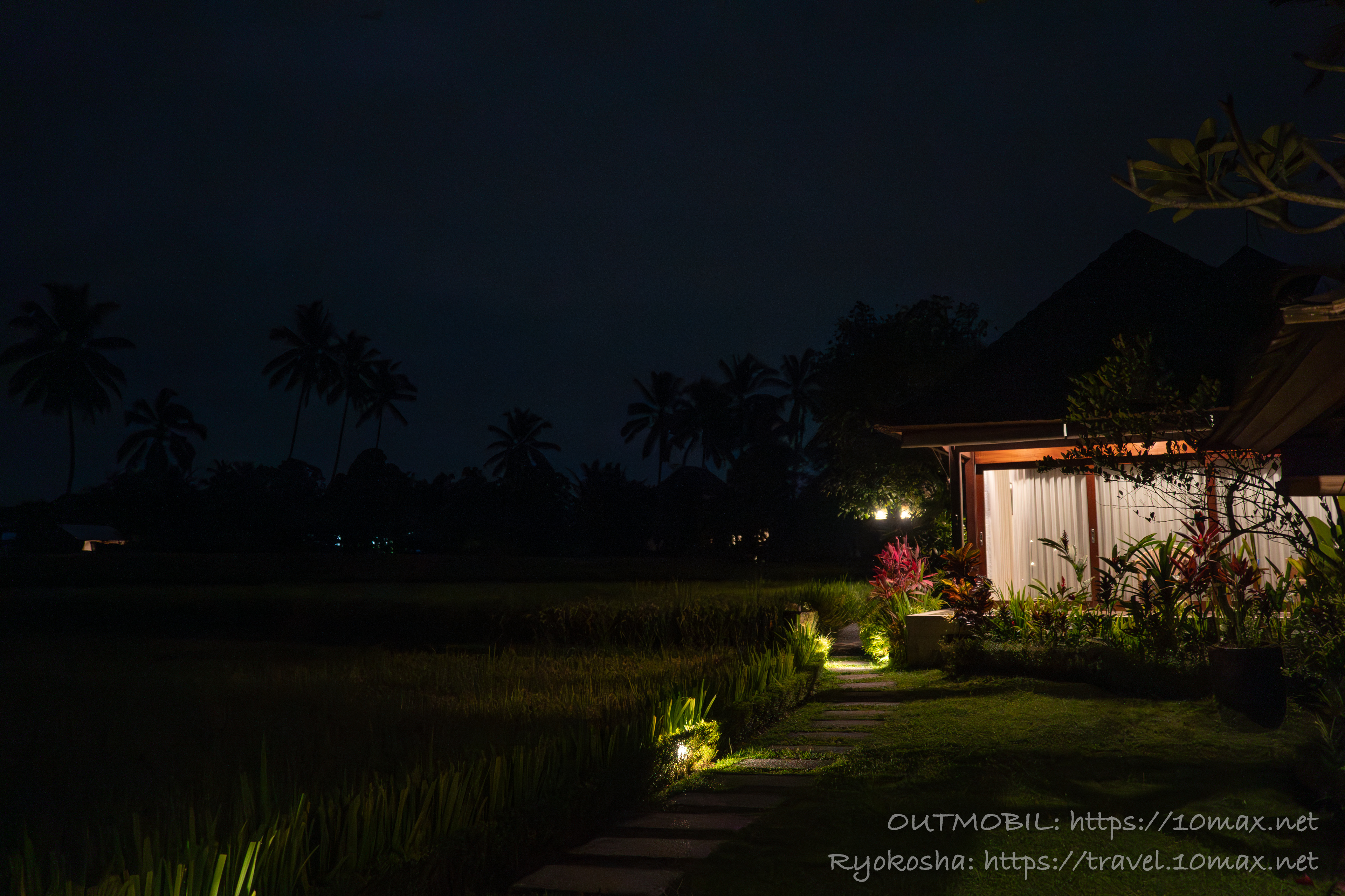 Puri Raya Villa, コテージ, ウブドの田園の夜