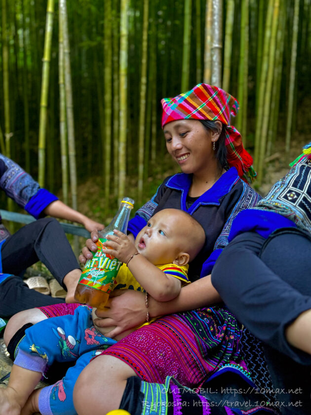 モン族母子, 民族衣装, Púng Luông Bamboo Forest（プンルオン竹林）, ムーカンチャイ, ベトナム