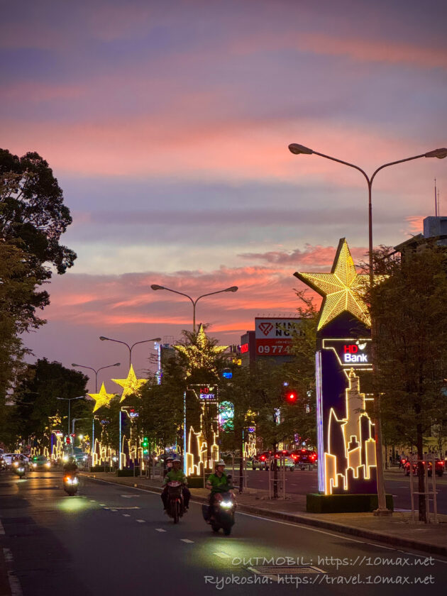 Le Loi通りの夕景, ホーチミン, ベトナム