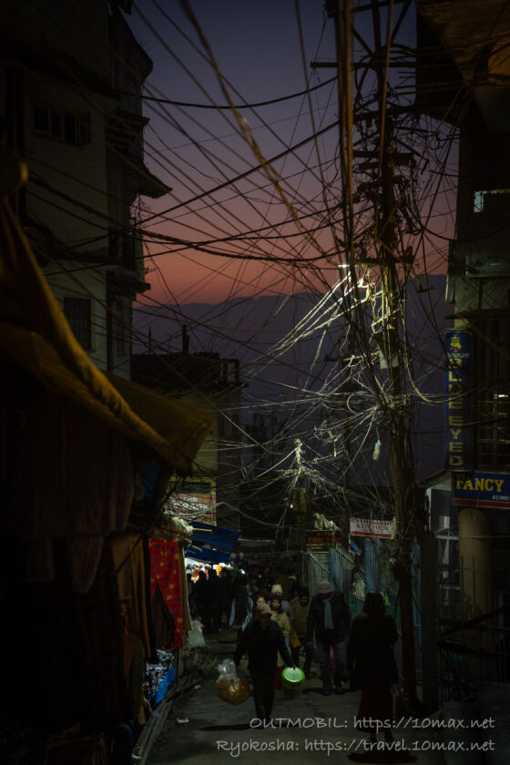 ダージリン, 路地, 夕暮れ, 風景, インド