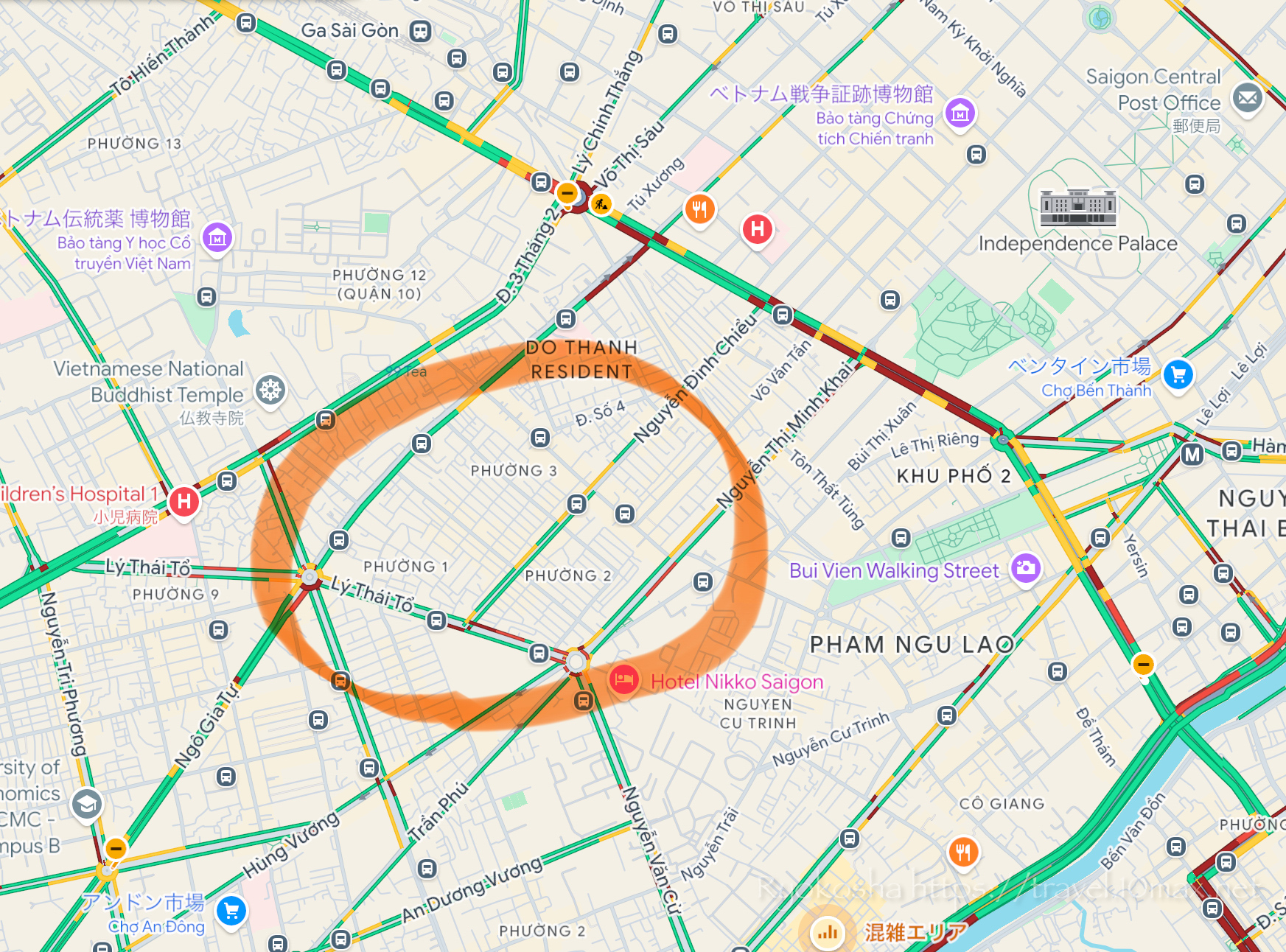 地図, Chợ Bàn Cờ, バンコー市場, ホーチミン, ベトナム