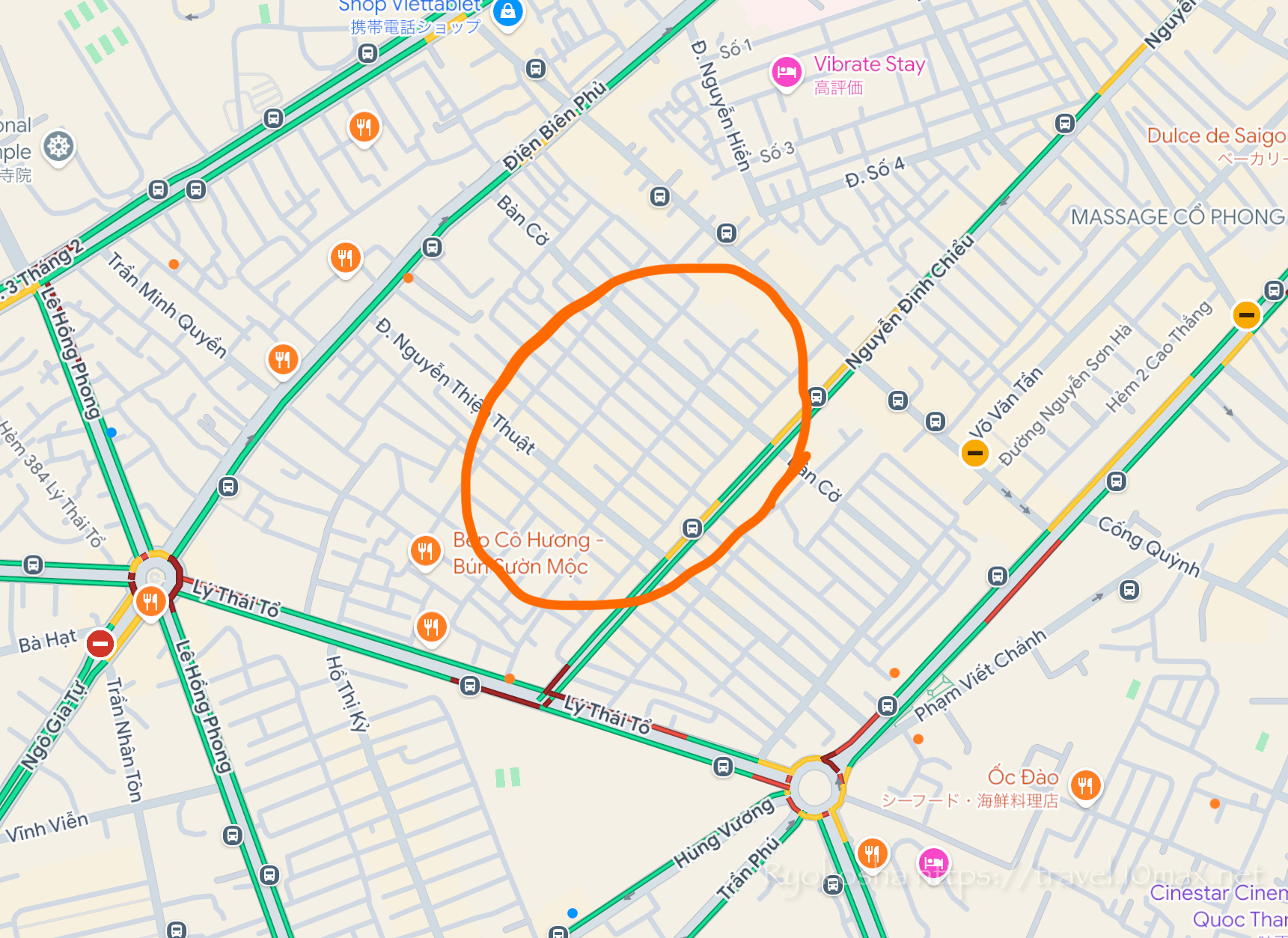 地図, Chợ Bàn Cờ, バンコー市場, ホーチミン, ベトナム
