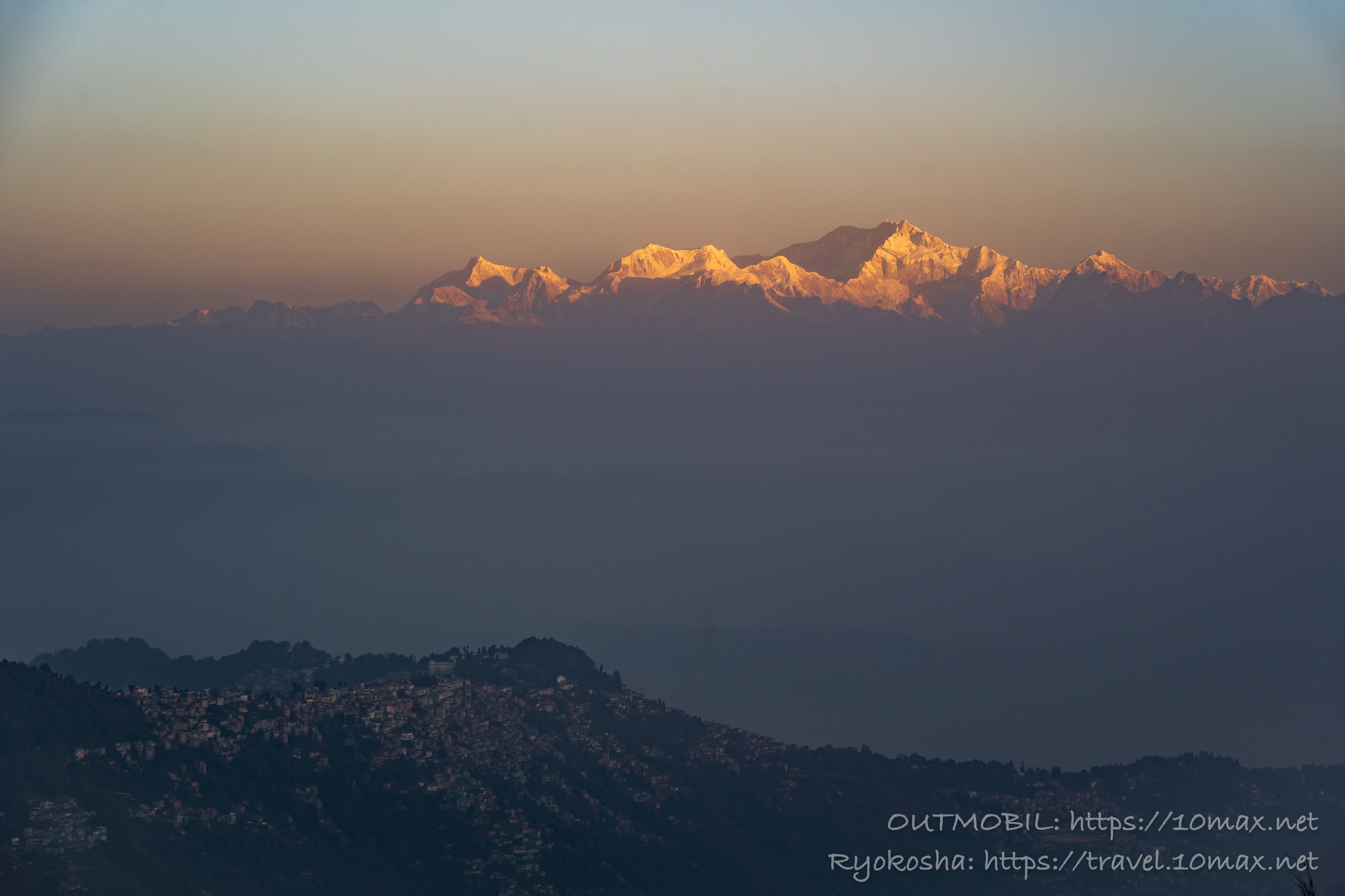 夜明け, 朝日, カンチェンジュンガ山, タイガーヒル展望台, ダージリン, インド